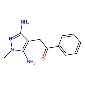 2-(3,5-diamino-1-methyl-1H-pyrazol-4-yl)-1-phenyl-1-ethanone structure