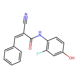 (E)-2-cyano-N-(2-fluoro-4-hydroxyphenyl)-3-phenyl-2-propenamide structure