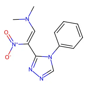 dimethyl[(Z)-2-nitro-2-(4-phenyl-4H-1,2,4-triazol-3-yl)ethenyl]amine structure