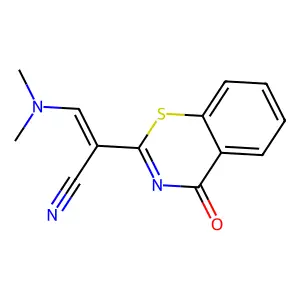 3-(dimethylamino)-2-(4-oxo-4H-1,3-benzothiazin-2-yl)acrylonitrile structure