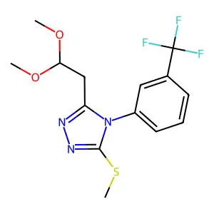 3-(2,2-dimethoxyethyl)-5-(methylsulfanyl)-4-[3-(trifluoromethyl)phenyl]-4H-1,2,4-triazole structure