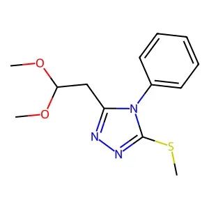 3-(2,2-dimethoxyethyl)-5-(methylsulfanyl)-4-phenyl-4H-1,2,4-triazole structure