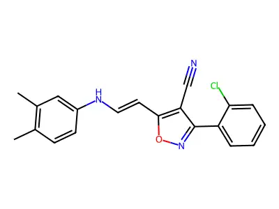 3-(2-Chlorophenyl)-5-[2-(3,4-dimethylanilino)ethenyl]-1,2-oxazole-4-carbonitrile structure
