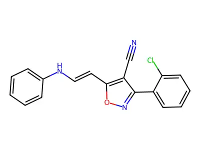 5-(2-Anilinoethenyl)-3-(2-chlorophenyl)-1,2-oxazole-4-carbonitrile structure