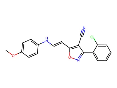 3-(2-Chlorophenyl)-5-[2-(4-methoxyanilino)ethenyl]-1,2-oxazole-4-carbonitrile structure