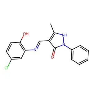 4-[(5-chloro-2-hydroxyanilino)methylene]-5-methyl-2-phenyl-2,4-dihydro-3H-pyrazol-3-one structure