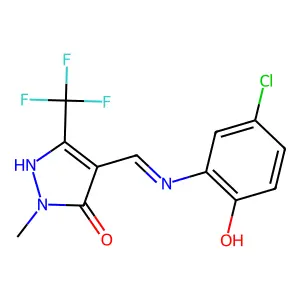 4-[(5-chloro-2-hydroxyanilino)methylene]-2-methyl-5-(trifluoromethyl)-2,4-dihydro-3H-pyrazol-3-one structure