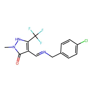 4-{[(4-chlorobenzyl)amino]methylene}-2-methyl-5-(trifluoromethyl)-2,4-dihydro-3H-pyrazol-3-one structure