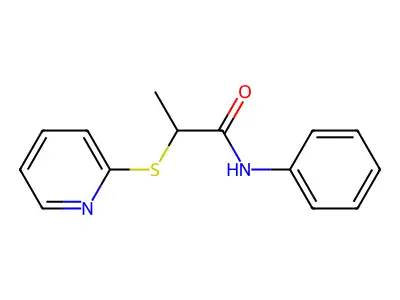 N-phenyl-2-(pyridin-2-ylsulfanyl)propanamide structure