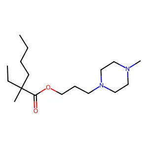 2-Ethyl-2-methylhexanoic acid 3-(4-methyl-1-piperazinyl)propyl ester structure