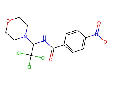 4-nitro-N-(2,2,2-trichloro-1-morpholin-4-ylethyl)benzamide structure