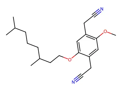 2-[4-(Cyanomethyl)-2-(3,7-dimethyloctoxy)-5-methoxyphenyl]acetonitrile structure