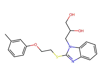 3-[2-[2-(3-Methylphenoxy)ethylsulfanyl]benzimidazol-1-yl]propane-1,2-diol structure