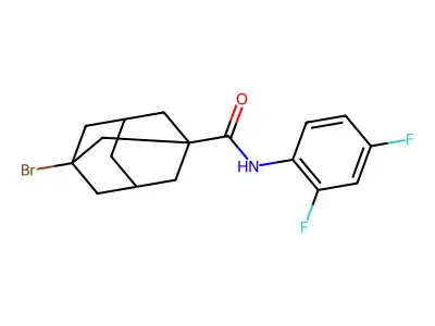 3-bromo-N-(2,4-difluorophenyl)adamantane-1-carboxamide structure