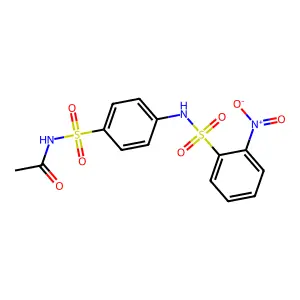 N-[4-[(2-nitrophenyl)sulfonylamino]phenyl]sulfonylacetamide structure