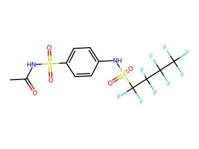 N-{4-[(1,1,2,2,3,3,4,4,4-Nonafluorobutane-1-sulfonyl)amino]benzene-1-sulfonyl}acetamide structure
