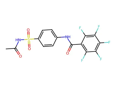 N-[4-(acetylsulfamoyl)phenyl]-2,3,4,5,6-pentafluorobenzamide structure