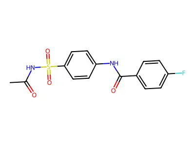 N-[4-(acetylsulfamoyl)phenyl]-4-fluorobenzamide structure