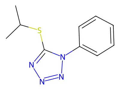 1-phenyl-5-propan-2-ylsulfanyltetrazole structure