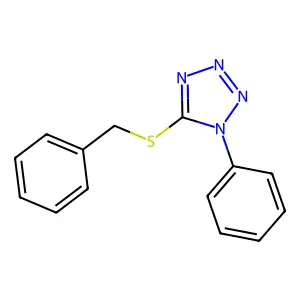 5-(benzylsulfanyl)-1-phenyl-1H-1,2,3,4-tetrazole structure