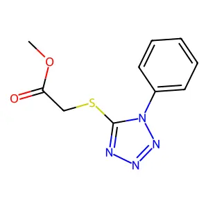 Acetic acid, [(1-phenyl-1H-tetrazol-5-yl)thio]-, methyl ester structure