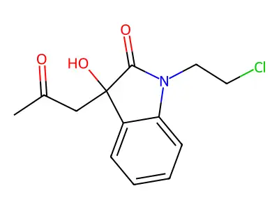 1-(2-Chloroethyl)-3-hydroxy-3-(2-oxopropyl)indolin-2-one structure