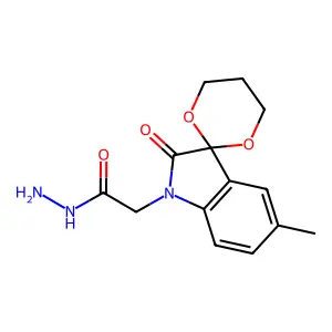 2-(5'-Methyl-2'-oxospiro[1,3-dioxane-2,3'-indole]-1'-yl)acetohydrazide structure