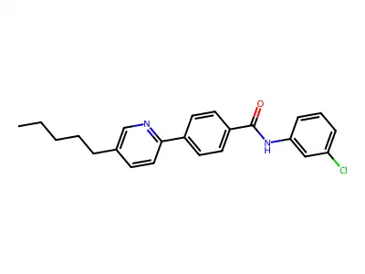 N-(3-chlorophenyl)-4-(5-pentylpyridin-2-yl)benzamide structure