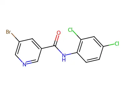 5-bromo-N-(2,4-dichlorophenyl)pyridine-3-carboxamide structure