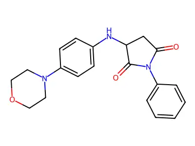 3-{[4-(Morpholin-4-yl)phenyl]amino}-1-phenylpyrrolidine-2,5-dione structure