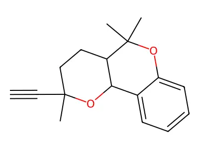 2-Ethynyl-2,5,5-trimethyl-3,4,4a,10b-tetrahydro-2H,5H-pyrano[3,2-c]chromene structure