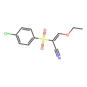 2-((4-Chlorophenyl)sulfonyl)-3-ethoxyprop-2-enenitrile structure
