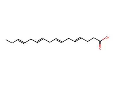4,7,10,13-Hexadecatetraenoic acid structure