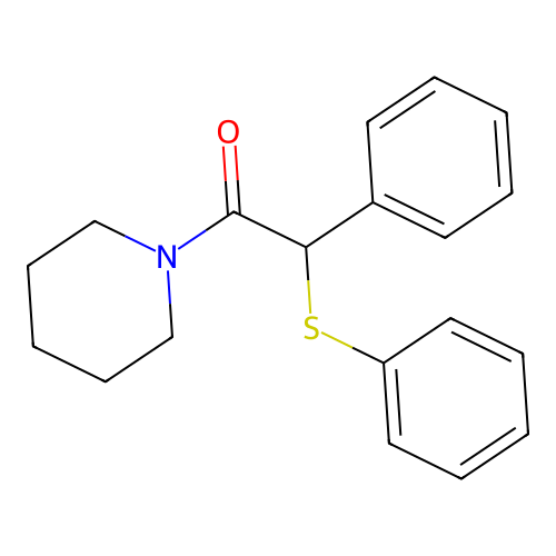 2-Phenyl-2-(phenylsulfanyl)-1-(piperidin-1-yl)ethanone structure
