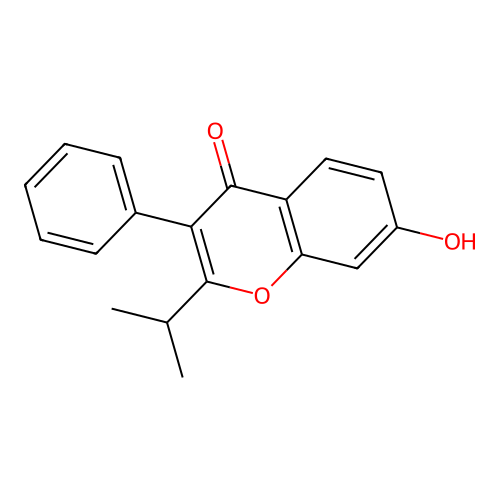 4H-1-Benzopyran-4-one, 7-hydroxy-2-(1-methylethyl)-3-phenyl- structure