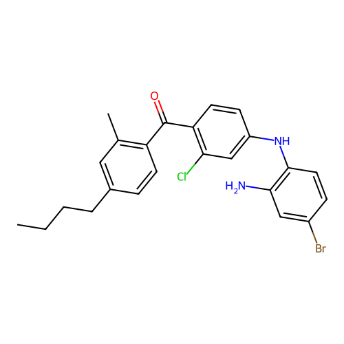 (4-((2-Amino-4-bromophenyl)amino)-2-chlorophenyl)(4-butyl-2-methylphenyl)methanone structure