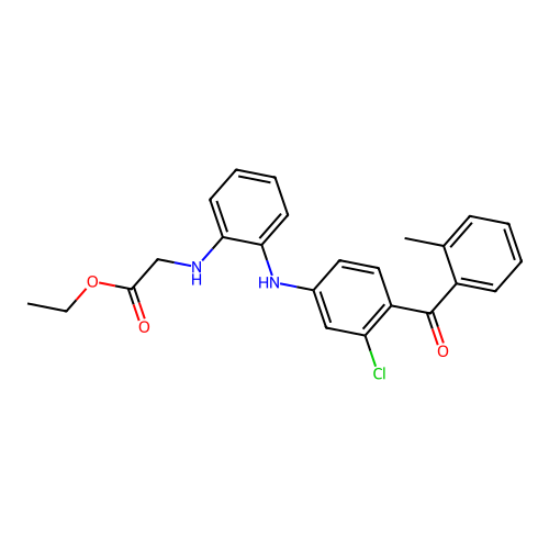 Ethyl (2-((3-chloro-4-(2-methylbenzoyl)phenyl)amino)phenyl)glycinate structure