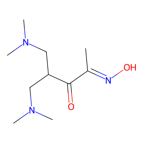 (4E)-1-(dimethylamino)-2-[(dimethylamino)methyl]-4-(hydroxyimino)pentan-3-one structure
