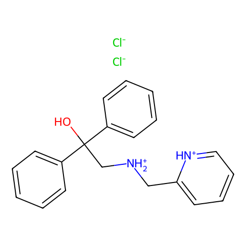 2-{[(2-Hydroxy-2,2-diphenylethyl)ammonio]methyl}pyridinium dichloride structure