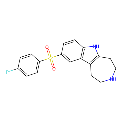 Azepino[4,5-b]indole, 9-[(4-fluorophenyl)sulfonyl]-1,2,3,4,5,6-hexahydro- structure
