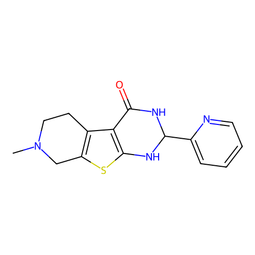 7-methyl-2-(pyridin-2-yl)-2,3,5,6,7,8-hexahydropyrido[4',3':4,5]thieno[2,3-d]pyrimidin-4(1H)-one structure
