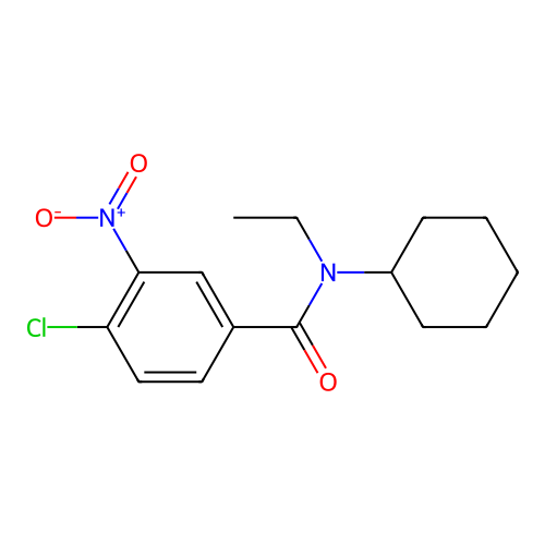 4-chloro-N-cyclohexyl-N-ethyl-3-nitrobenzamide structure