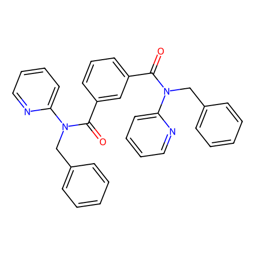N~1~,N~3~-dibenzyl-N~1~,N~3~-di(2-pyridinyl)isophthalamide structure