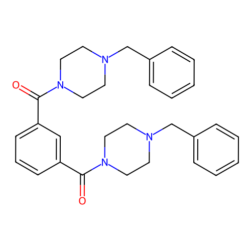 [3-(4-Benzyl-piperazine-1-carbonyl)-phenyl]-(4-benzyl-piperazin-1-yl)-methanone structure