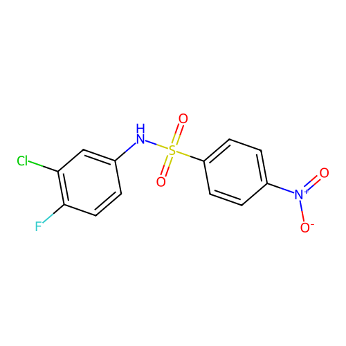N-(3-chloro-4-fluorophenyl)-4-nitrobenzenesulfonamide structure