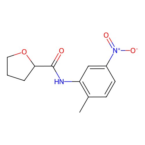 N-(2-methyl-5-nitrophenyl)tetrahydrofuran-2-carboxamide structure