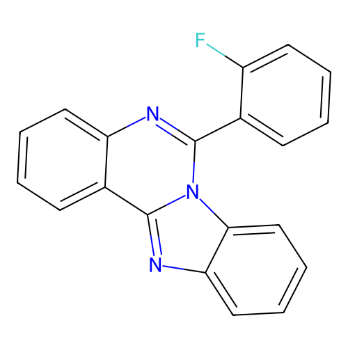 6-(2-Fluoro-phenyl)-benzo(4,5)imidazo(1,2-C)quinazoline structure