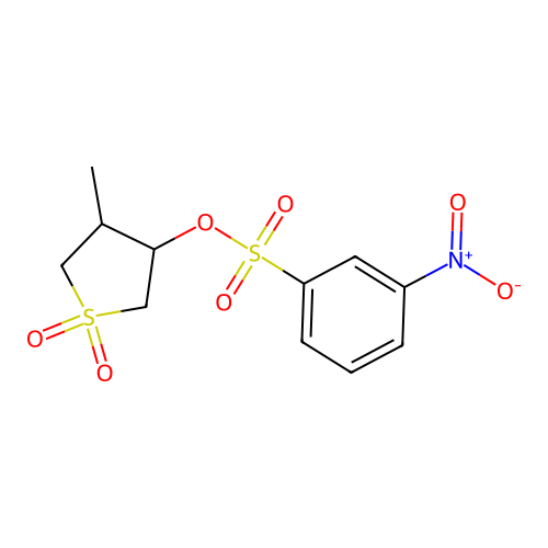 4-Methyl-1,1-dioxidotetrahydrothiophen-3-yl 3-nitrobenzenesulfonate structure