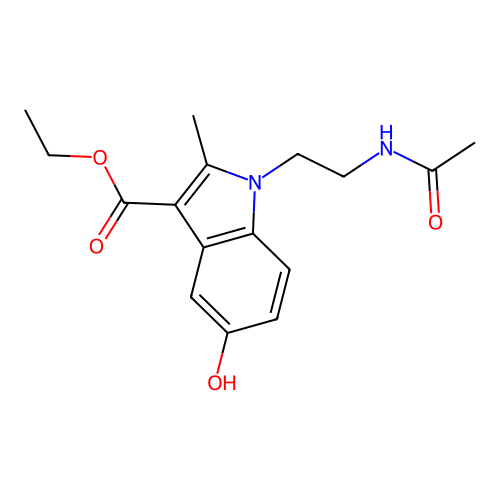 Ethyl 1-[2-(acetylamino)ethyl]-5-hydroxy-2-methylindole-3-carboxylate structure