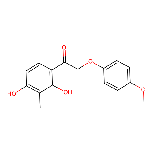 1-(2,4-Dihydroxy-3-methylphenyl)-2-(4-methoxyphenoxy)ethanone structure
